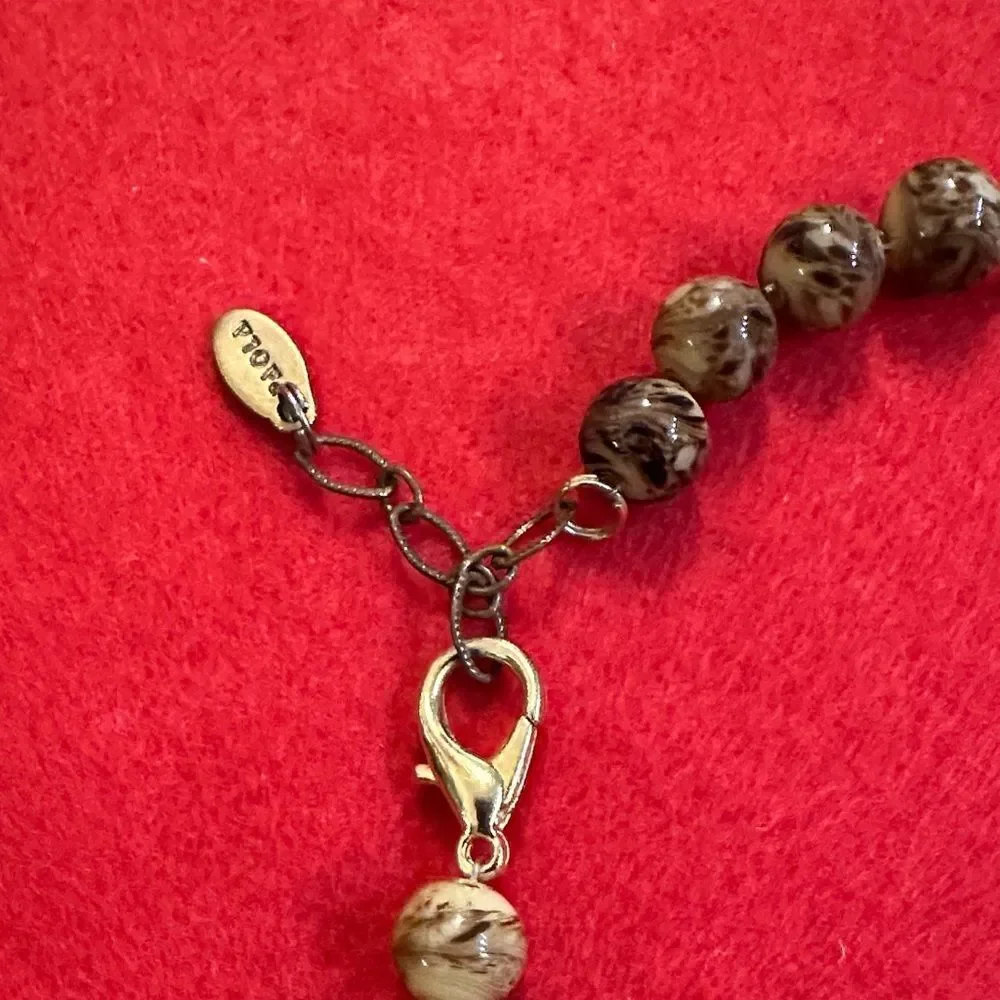 Paola Murano Unique Beaded Glass Necklace with Earthy Tones